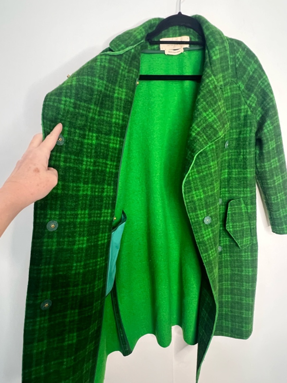 Marni Green Plaid Virgin Wool Coat - Picture 6 of 9